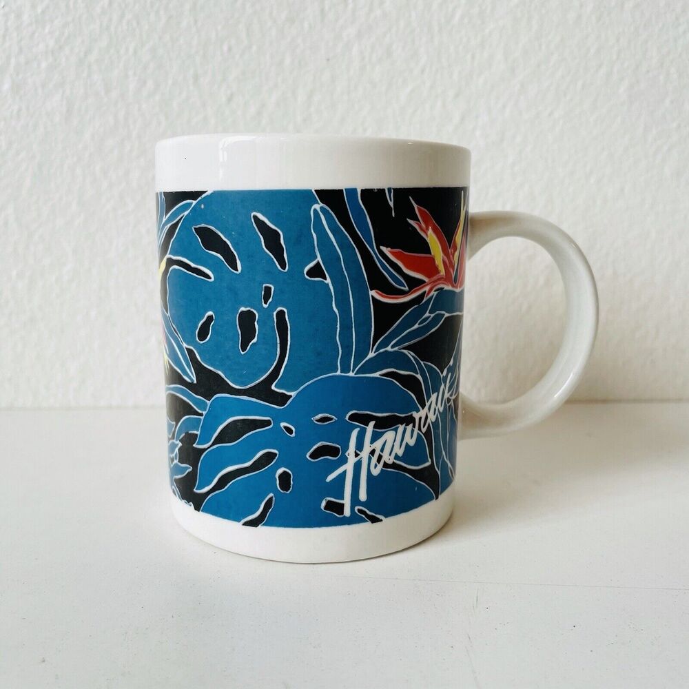 Vintage 1990’s Hilo Hattie Bird of Paradise Mug Coffee Cup Hawaii RARE PATTERN - Picture 3 of 6
